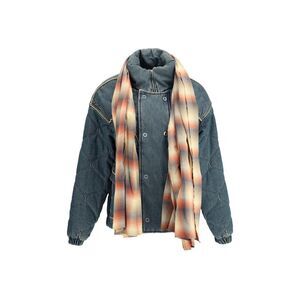 Marbell Women Denim Down Jacket With Scarf